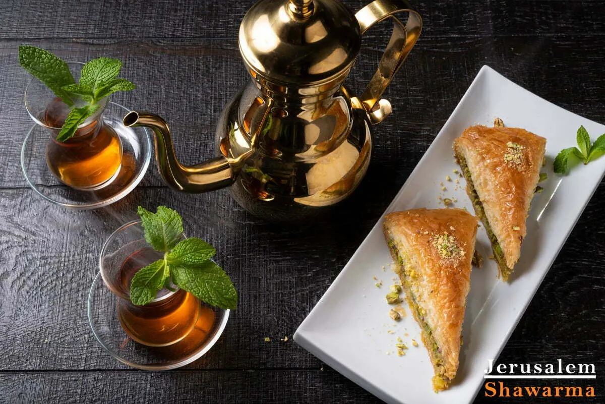 Baklava and mint tea